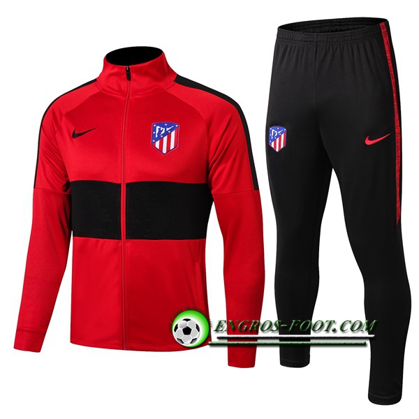 Engros-foot: Ensemble Survetement Foot - Veste Atletico Madrid Rouge/Noir 2019 2020 Thailande