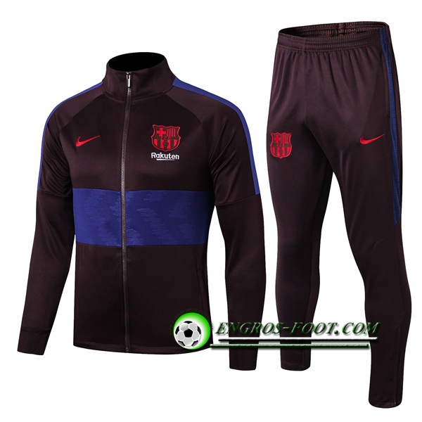 Engros-foot: Ensemble Survetement Foot - Veste FC Barcelone Pourpre/Bleu 2019 2020 Thailande