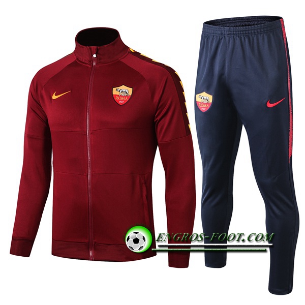 Engros-foot: Ensemble Survetement Foot - Veste AS Roma Brown 2019 2020 Thailande