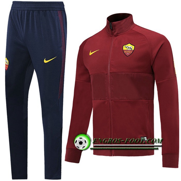 Engros-foot: Ensemble Survetement Foot - Veste AS Roma Brown 2019 2020 Thailande