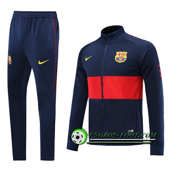 Engros-foot: Ensemble Survetement Foot - Veste Barcelone Bleu/Rouge 2019 2020 Thailande