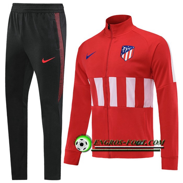 Engros-foot: Ensemble Survetement Foot - Veste Atletico Madrid Rouge/Blanc 2019 2020 Thailande