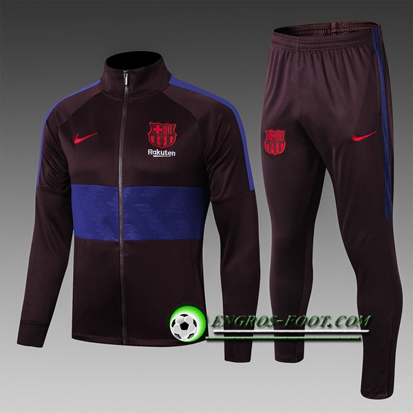 Engros-foot: Ensemble Survetement Foot - Veste FC Barcelone Enfant Noir/Bleu 2019 2020 Thailande