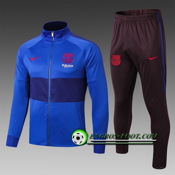 Engros-foot: Ensemble Survetement Foot - Veste FC Barcelone Enfant Bleu 2019 2020 Thailande