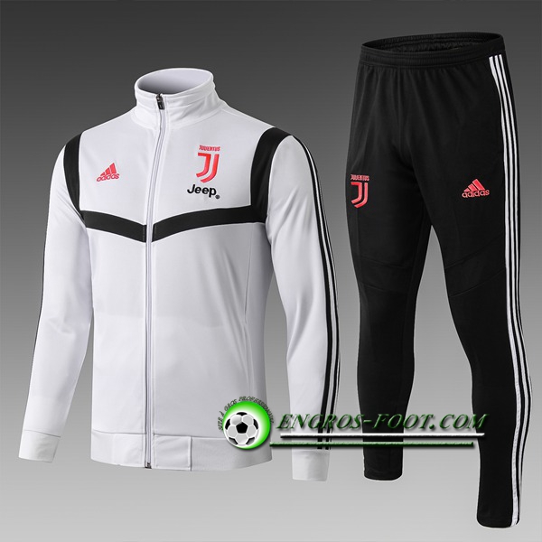 Engros-foot: Ensemble Survetement Foot - Veste Juventus Enfant Blanc/Noir 2019 2020 Thailande