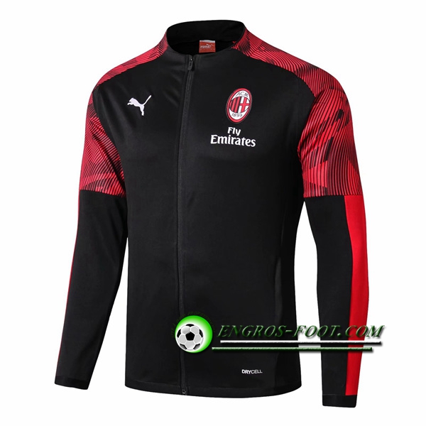 Engros-foot: Nouveaux Veste Foot Milan AC Noir/Rouge 2019 2020 Thailande