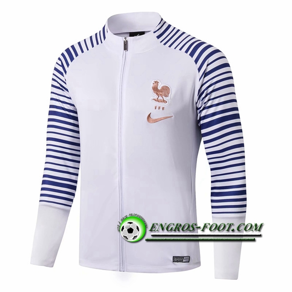 Engros-foot: Nouveaux Veste Foot France Bleu/Blanc 2019 2020 Thailande