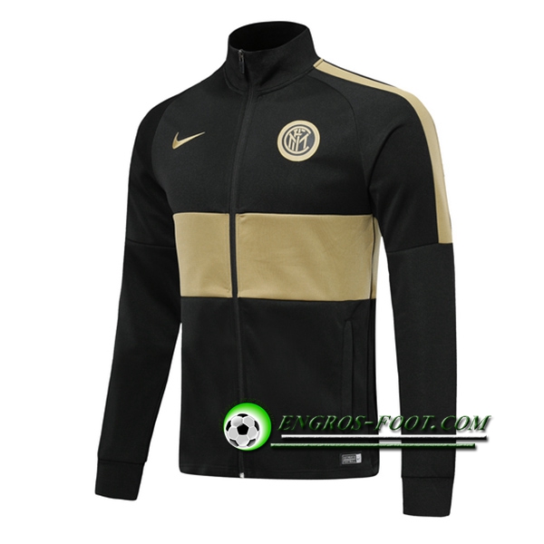 Engros-foot: Nouveaux Veste Foot Inter Milan Noir/Jaune 2019 2020 Thailande