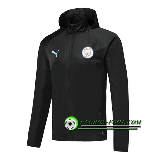 Engros-foot: Nouveaux Veste Coupe Vent Manchester City Noir 2019 2020 Thailande