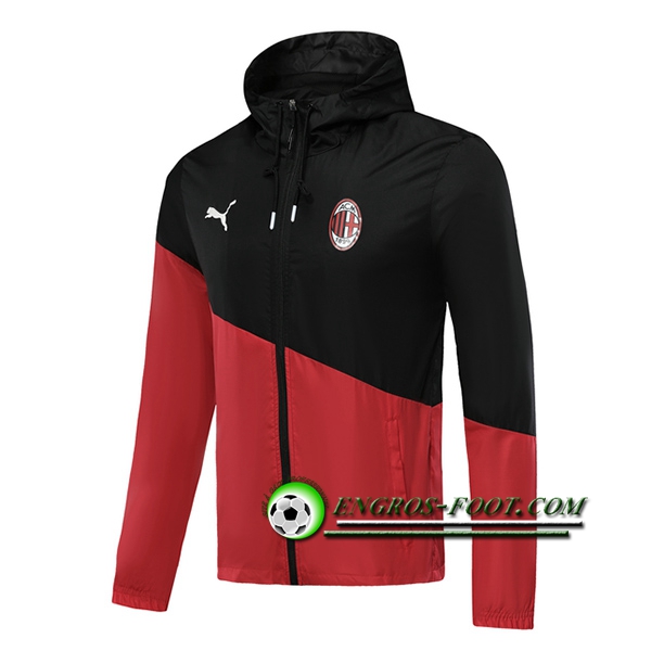 Engros-foot: Nouveaux Veste Coupe Vent Milan AC Noir/Rouge 2019 2020 Thailande