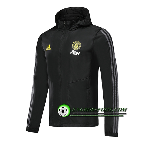 Engros-foot: Nouveaux Veste Coupe Vent Manchester United Noir 2019 2020 Thailande