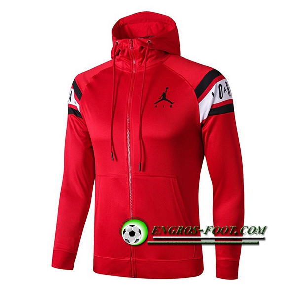 Engros-foot: Veste A Capuche PSG Jordan Rouge 2019 2020 Thailande