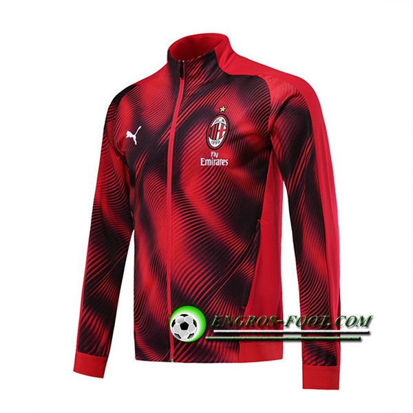 Engros-foot: Nouveaux Veste Foot Milan AC Rouge/Noir 2019 2020 Thailande