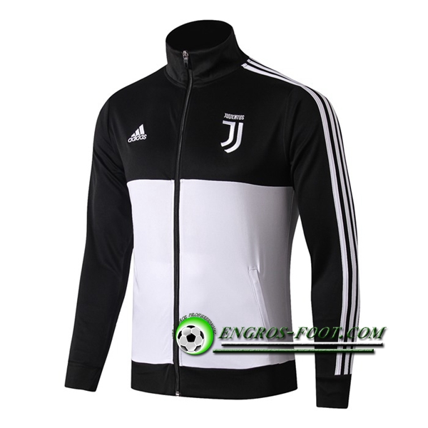 Engros-foot: Nouveaux Veste Foot Juventus Blanc/Noir Col haut 2019 2020 Thailande