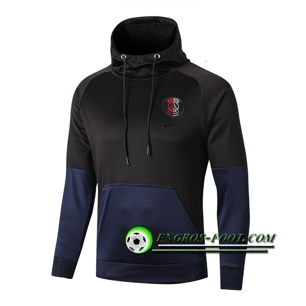 Engros-foot: Veste A Capuche PSG Jordan Noir/Bleu 2019 2020 Thailande