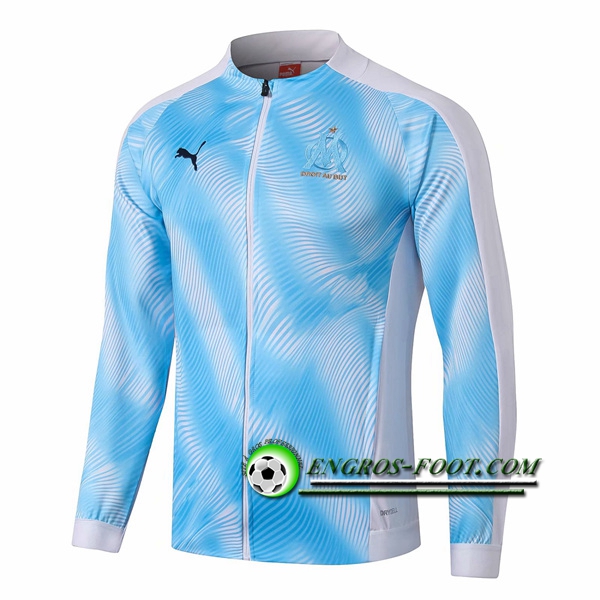 Engros-foot: Nouveaux Veste Foot Marseille OM Bleu/Blanc 2019 2020 Thailande