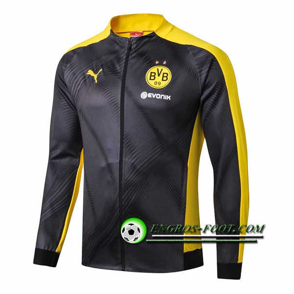 Engros-foot: Nouveaux Veste Foot Dortmund BVB Gris/Jaune 2019 2020 Thailande