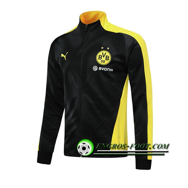 Engros-foot: Nouveaux Veste Foot Dortmund BVB Noir/Jaune 2019 2020 Thailande