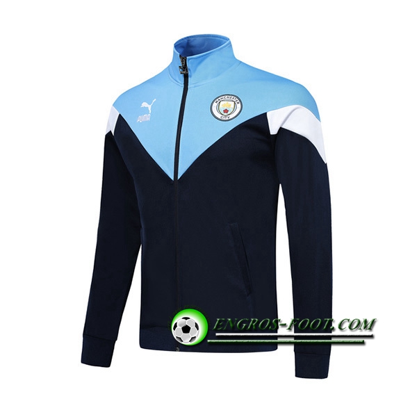 Engros-foot: Nouveaux Veste Foot Manchester City Noir/Bleu 2019 2020 Thailande