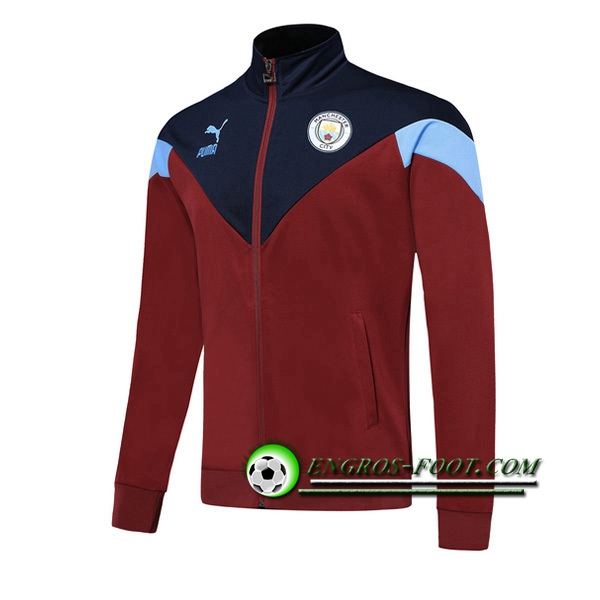 Engros-foot: Nouveaux Veste Foot Manchester City Rouge/Noir 2019 2020 Thailande