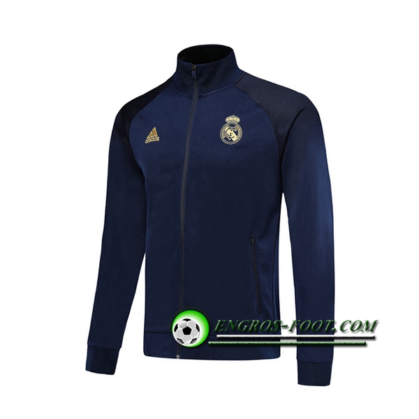 Engros-foot: Nouveaux Veste Foot Real Madrid Bleu Fonce 2019 2020 Thailande