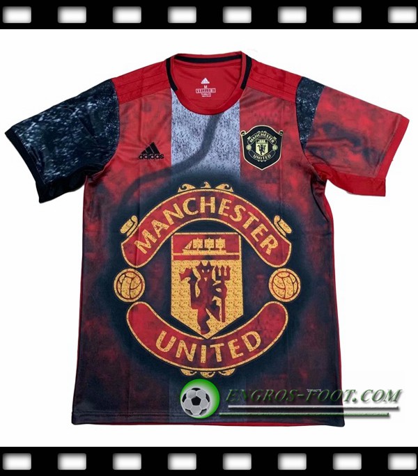 Engros-foot: Maillot Foot Manchester United Version Classique Rouge Noir 2019 2020 Thailande