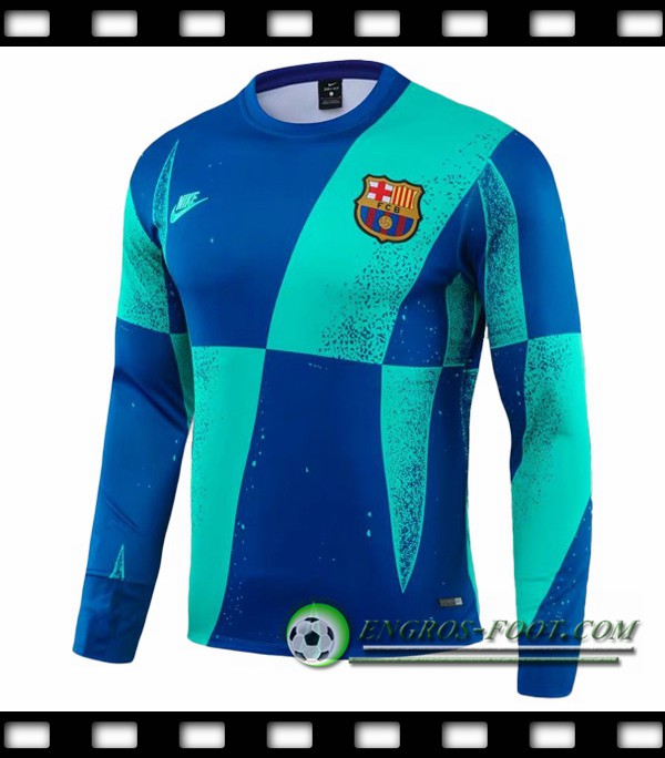 Engros-foot: Sweatshirt Training FC Barcelone Bleu Vert 2019/2020 Thailande