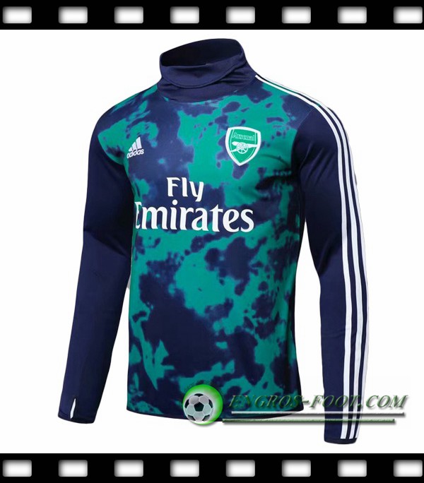 Engros-foot: Sweatshirt Training Arsenal Vert Fonce Col haut 2019/2020 Thailande