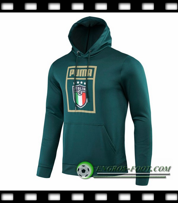 Engros-foot: Sweatshirt Training Capuche Italie Vert 2019/2020 Thailande