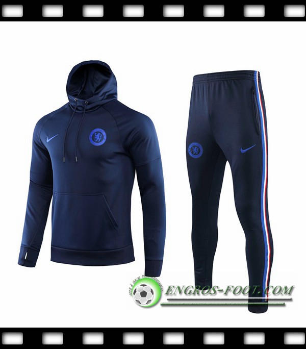 Ensemble Capuche Survetement Foot FC Chelsea Noir 2019/2020