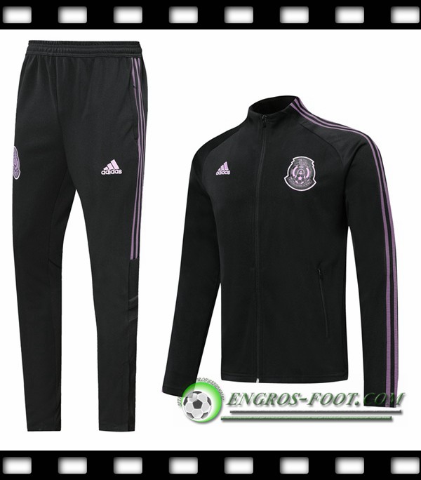 Ensemble Survetement de Foot - Veste Mexique Noir Pourpre 2019/2020