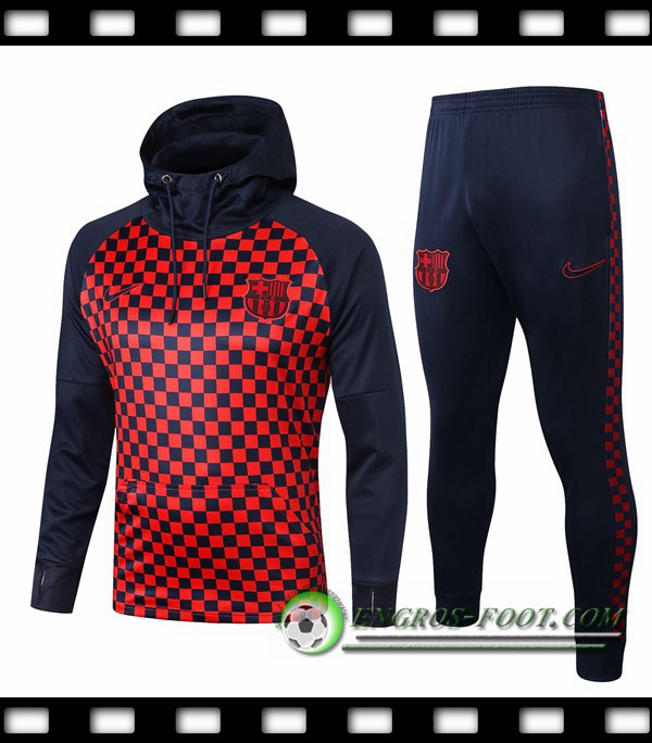 Ensemble Veste A Capuche Survetement Foot FC Barcelone Rouge 2019/2020