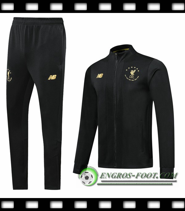 Ensemble Survetement de Foot - Veste FC Liverpool Noir Edition commemorative 2019/2020