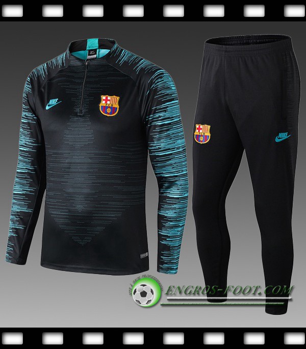 Engros-foot: Ensemble Survetement de foot FC Barcelone Enfant Noir 2019/2020 Thailande