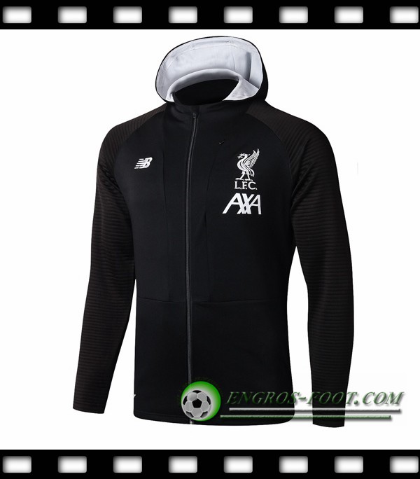 Engros-foot: Nouveaux Veste A Capuche FC Liverpool Noir 2019/2020 Thailande