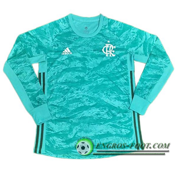 Engros-foot: Maillot de Foot Flamengo Gardien de but Manche longue Bleu 2019/2020 Thailande