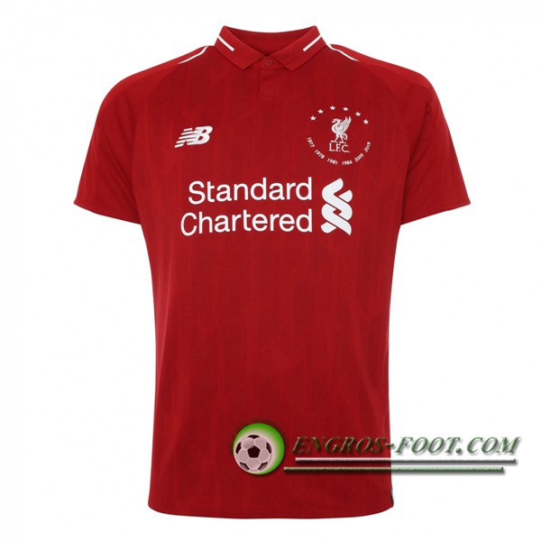 Maillot Foot FC Liverpool Edition Commemorative de 6 Championnats - Rouge