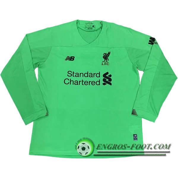 Engros-foot: Maillot de Foot FC Liverpool Gardien de but Manche longue Vert 2019/2020 Thailande