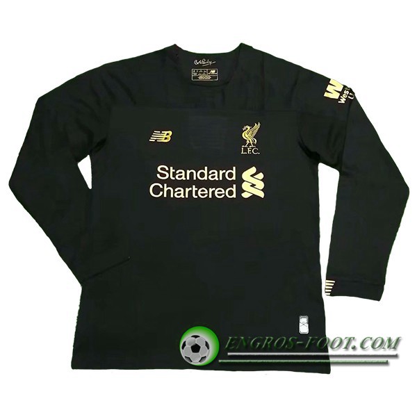 Engros-foot: Maillot de Foot FC Liverpool Gardien de but Manche longue Noir 2019/2020 Thailande