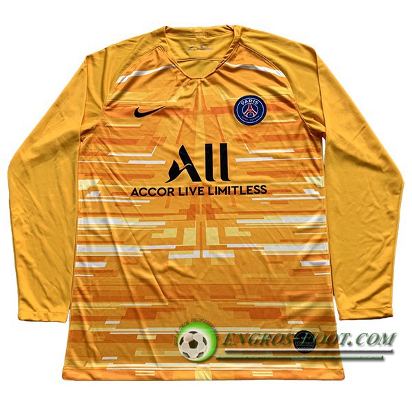 Engros-foot: Maillot Paris PSG Gardien de but Manche longue Jaune 2019/2020 Thailande