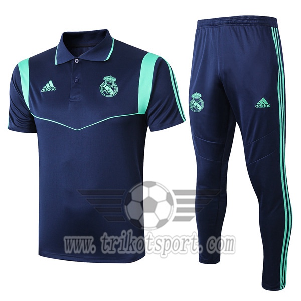 Ensemble Polo Real Madrid + Pantalon Bleu Fonce 2019/2020