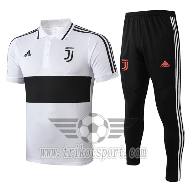 Ensemble Polo Juventus + Pantalon Blanc/Noir 2019/2020