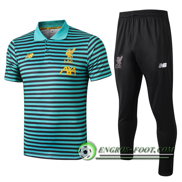 Ensemble Polo FC Liverpool + Pantalon Vert Stripe 2019/2020