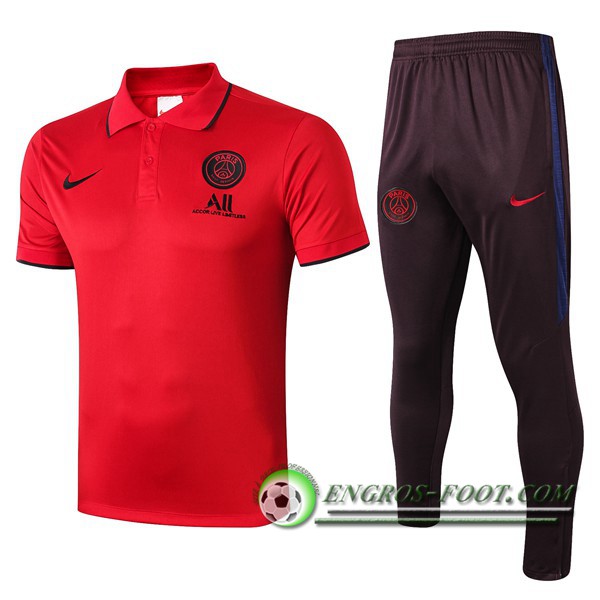 Engros-foot: Ensemble Polo Paris PSG ALL NIKE + Pantalon Rouge 2019/2020 Thailande