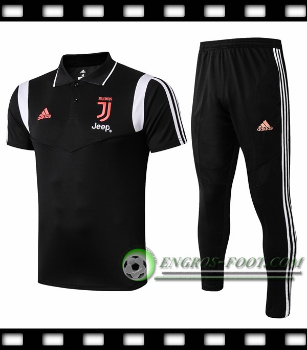 Ensemble Polo Juventus + Pantalon Noir/Blanc 2019/2020