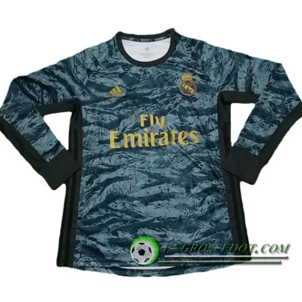 Engros-foot: Maillot de Foot Real Madrid Gardien de but Manche longue Gris 2019/2020 Thailande