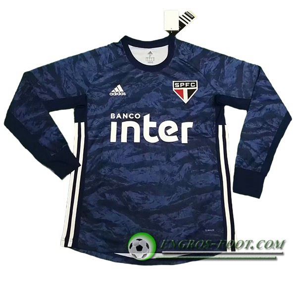 Engros-foot: Maillot de Foot Sao Paulo FC Gardien de but Manche longue Bleu Fonce 2019/2020 Thailande