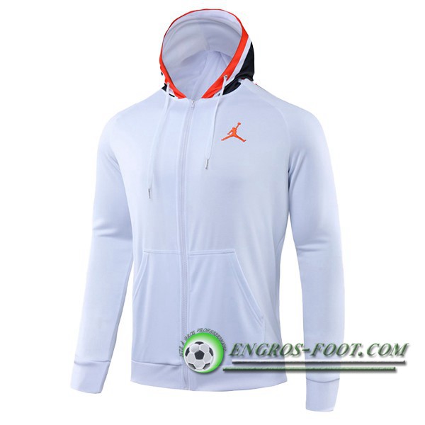 Engros-foot: Capuche Sweatshirt Training Pairis PSG Jordan Blanc 2019/2020 Thailande