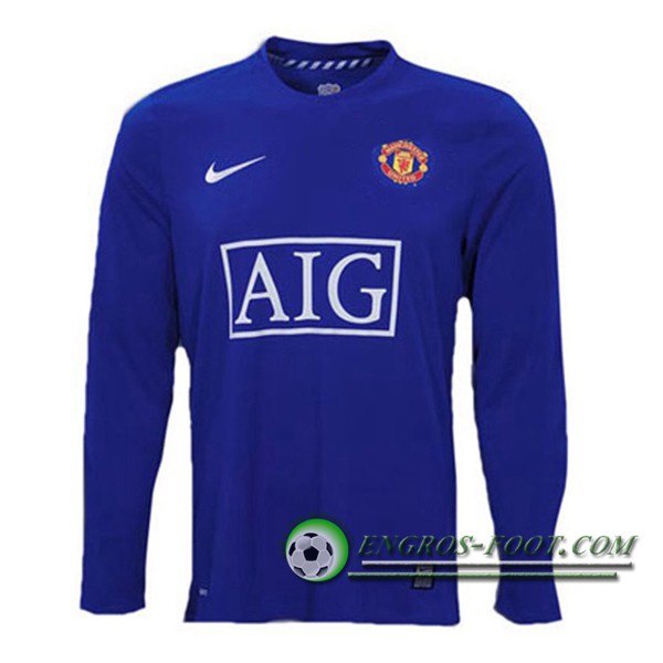 Maillot de Foot Manchester United Manches longues Exterieur 2007/2008