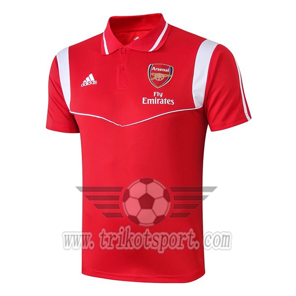 Polo Foot Arsenal Rouge/Blanc 2019/2020